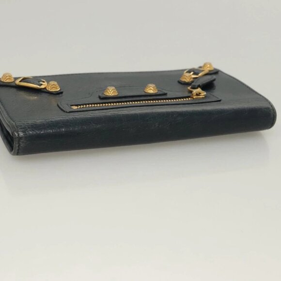 BALENCIAGA Giant Money Long Wallet Leather Navy - Picture 6 of 16